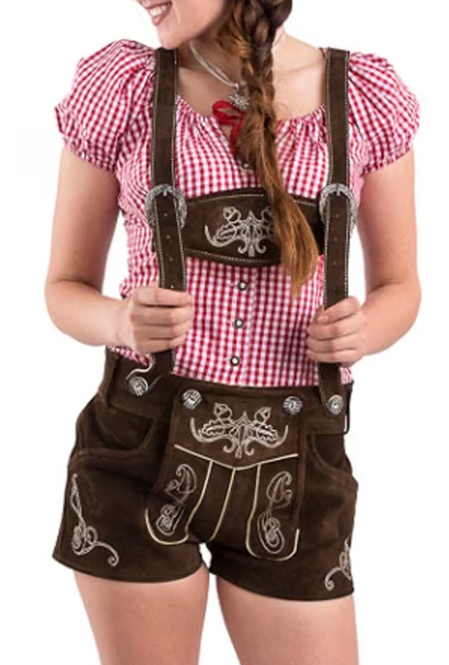 Schoneberger Trachten Jugendstil Leather Lederhosen Women’s size 38 / 6 NEW Tags